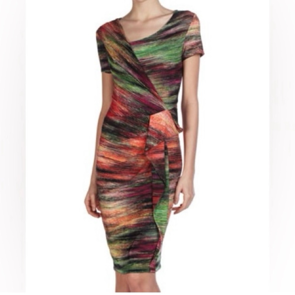 BCBGMaxAzria Multicolor Short Sleeve Dress
